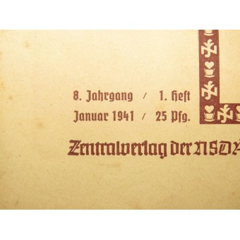 NSDAP: n kuukausittainen numero. Tammikuu 1941 Nationalsozialistischer Volksdienst. Espenlaub militaria